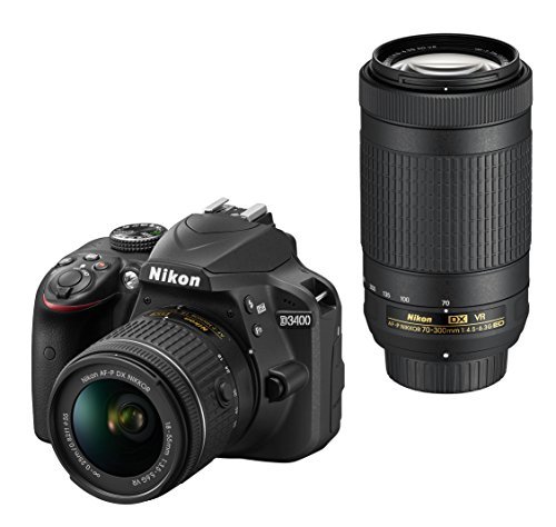 【中古】Nikon デジタル一眼レフカメラ D3400 ダブルズームキット ブラック D3400WZBK_画像1