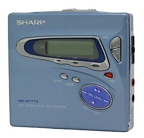 【中古】SHARP シャープ　MD-MT770-A ブルー　ポータブルMDレコーダー（録音再生兼用機）_画像1