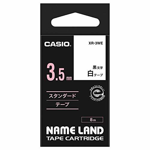 【中古】カシオ ラベルライター ネームランド 純正 テープ 3.5mm XR-3WE 白地に黒文字_画像1