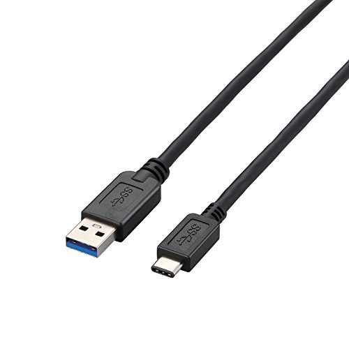 【中古】エレコム USB-Cケーブル A-C 2m USB3.1 ブラック USB3-AC20BK_画像1