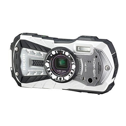 【中古】RICOH 防水デジタルカメラ RICOH WG-40W ホワイト 防水14m耐ショック1.6m耐寒-10度 RICOH WG-40W WH 04687_画像1