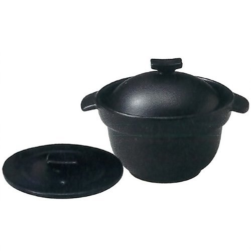 【中古】三陶 萬古焼 炊飯鍋 黒マット1合炊きご飯釜 ブラック 16x9.5cm 500cc 090365 55-09036 直火・電子レンジ対応 黒マット1合炊きご飯_画像1