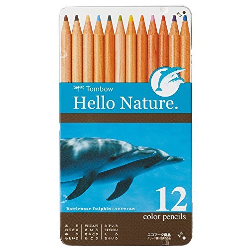 [Б/у] Стрекоза Карандаш Цветной карандаш Hello Nature 12 цветов Dolphin CB-RHNDL0212C