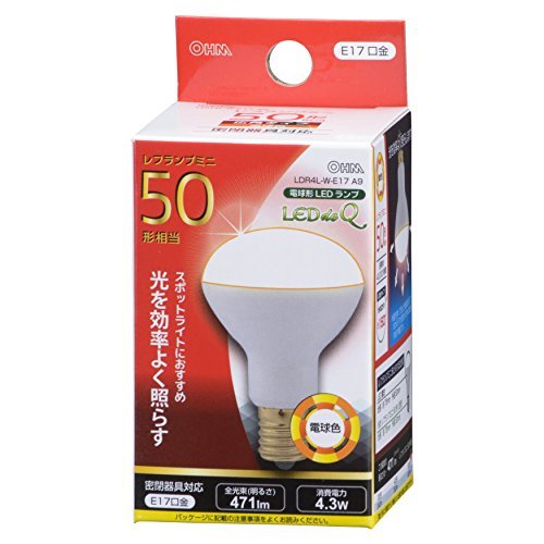 【中古】オーム電機 LED電球 ミニレフランプ形 50形相当 E17 電球色 [品番]06-0769 LDR4L-W-E17 A9_画像1