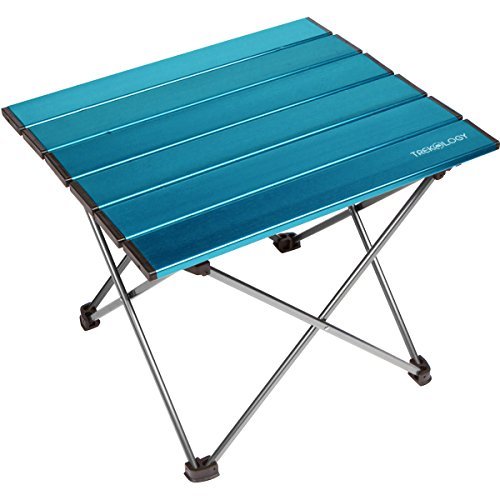 【中古】Trekologyポータブルキャンプサイドテーブル（アルミ製天板付）：ピクニック用、キャンプ用、ビーチ用、ボート用、アウトドア用ク