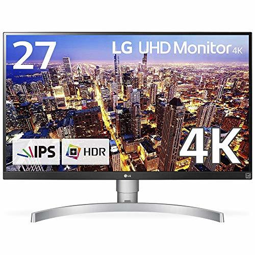 【中古】LG モニター ディスプレイ 27UK650-W 27インチ/4K/HDR10対応(標準輝度:350cd/)/IPS非光沢/HDMI×2、DisplayPort/高さ調節、ピボッ_画像1