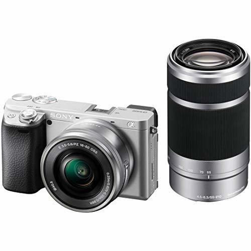 【中古】ソニー ミラーレス一眼 α6400 ダブルズームレンズキット SELP1650 F3.5-5.6+SEL55210 F4.5-6.3 SEL55210 シルバー ILCE-6400Y S【_画像1