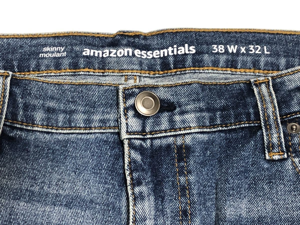 未使用 タグ付き amazon essentials デニム ジーンズ 38W × 32L アマゾン プライベートブランド PB スキニーフィット ストレッチジーン_画像6