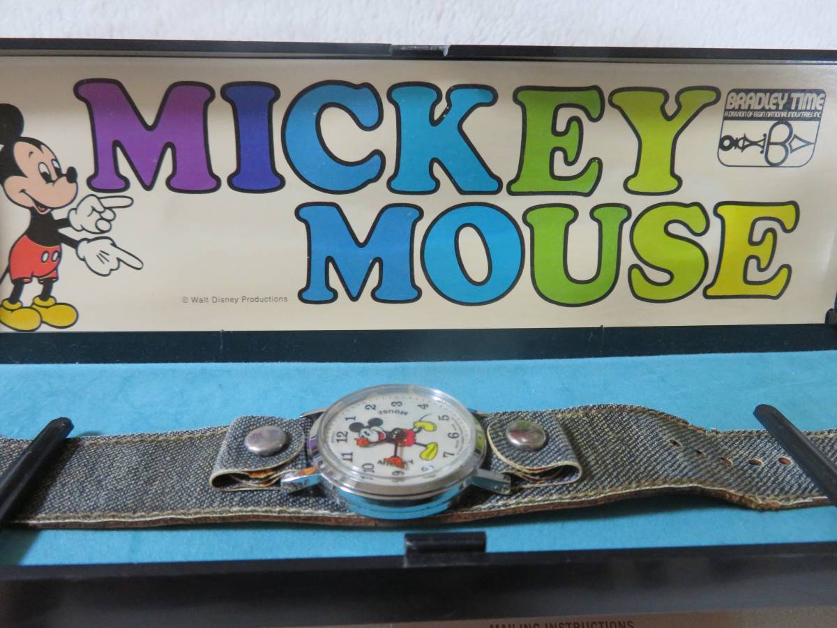新同 1975 BRADLEY TIME ミッキーマウス 大判 希少メンズサイズの画像3