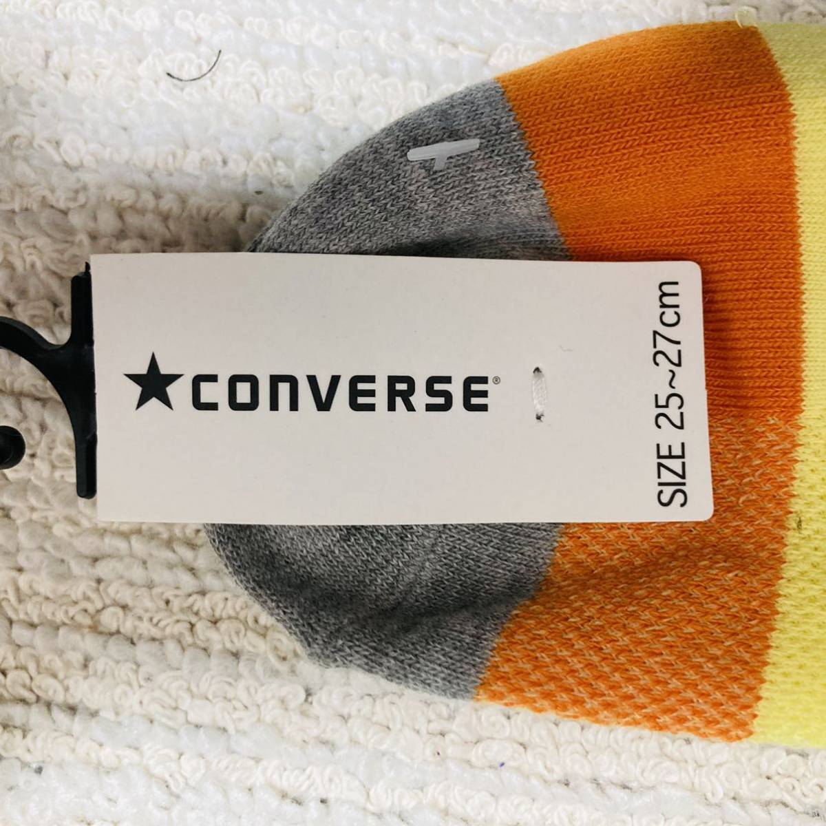 【新品未使用】converse コンバース　靴下 ソックス マルチカラー ボーダー　バイカラー　25〜27センチ　アンクルソックス_画像3
