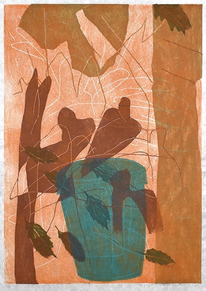 横山貞二版画「木の在る所」 木版画　2005　限20　サイン、年記　54×38　S:62×46