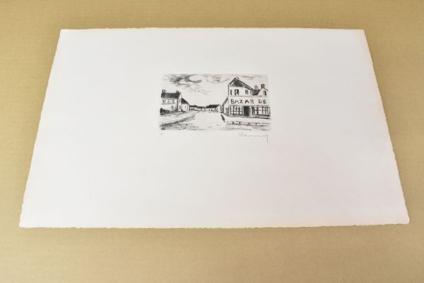モーリス・ド・ヴラマンク版画「作品1」　銅版画　サイン　10×16　S:32.8×50.5　Maurice de Vlaminck_画像2