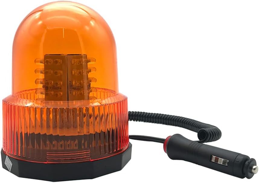 LED turning light warning light orange color 12V/24V combined use IP65 magnet type rotary warning light waterproof visibility 8W working light code. length 3m installation easiness 