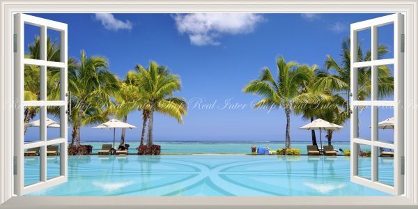 ヤフオク 窓仕様 カリブ海 トロピカルリゾート ビーチ