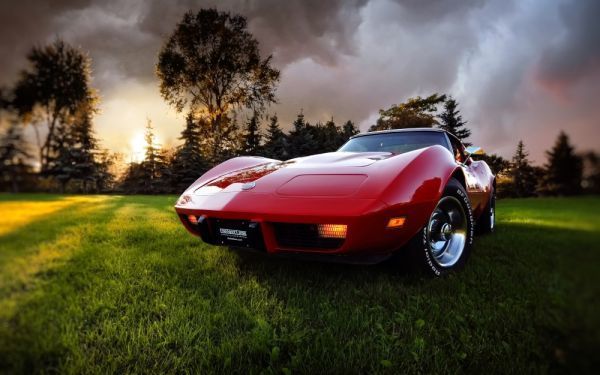  Chevrolet Corvette стойка n серый 3 поколения C3 type 1973 год обои постер широкий версия 603×376mm (. ... наклейка тип ) 035W2