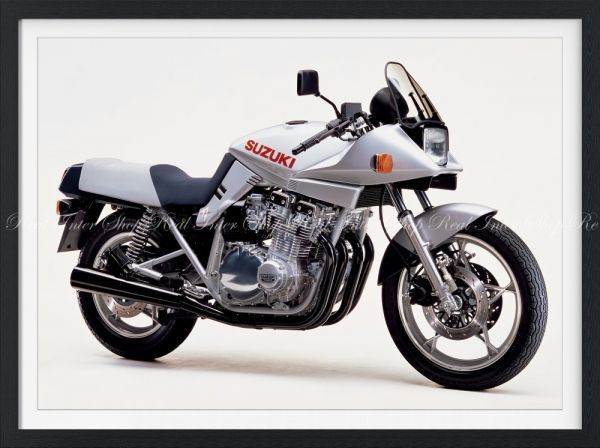 スズキ GSX1100S （SZ/初期型） 刀 カタナ KATANA 1982年 名車【額縁印刷】 壁紙ポスター 594×442mm （はがせるシール式） 001SGF2_画像1