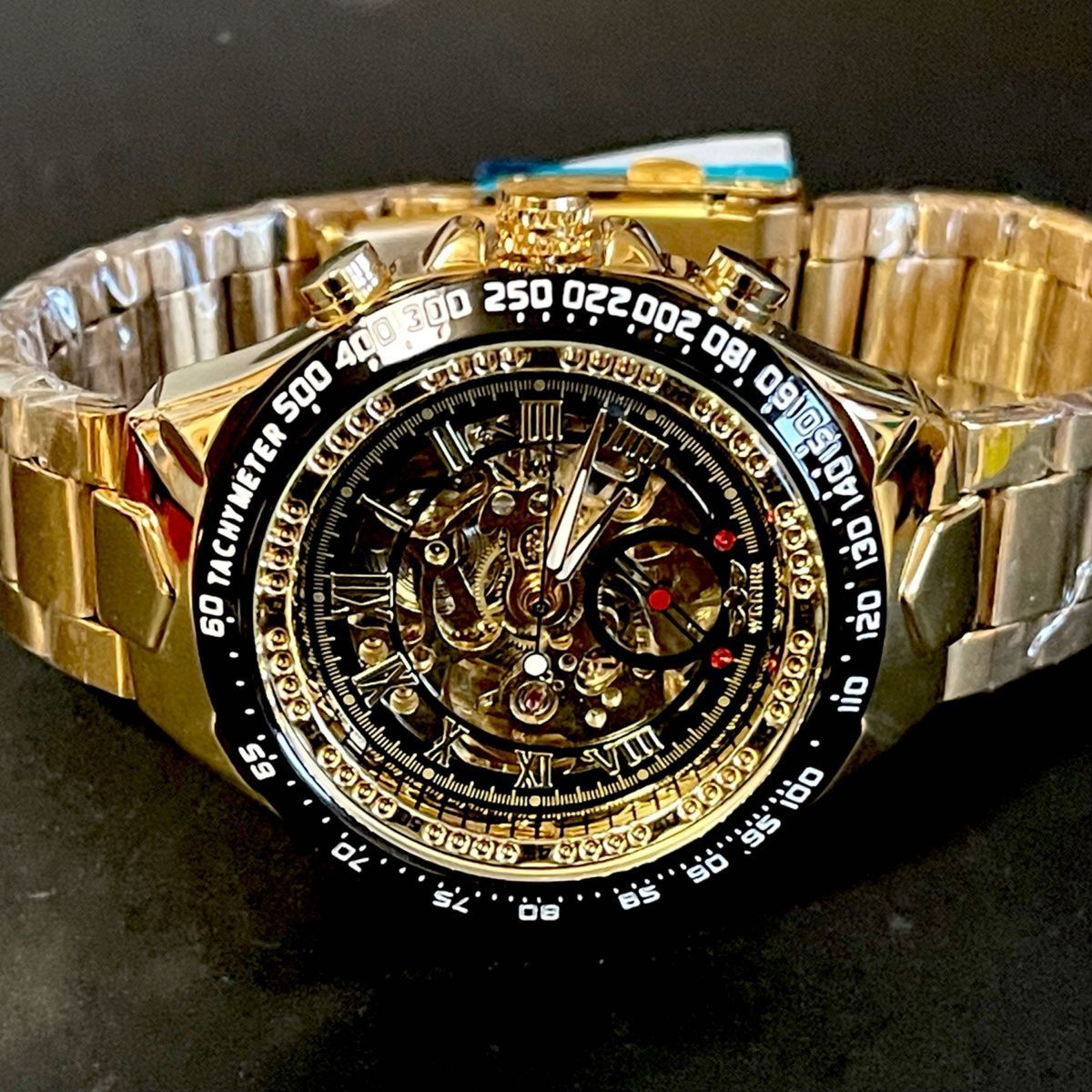 新品 WINNER 自動巻機械式腕時計 メンズウォッチ ゴールド 新品 WINNER 自動巻機械式腕時計 メンズウォッチ ゴールド
