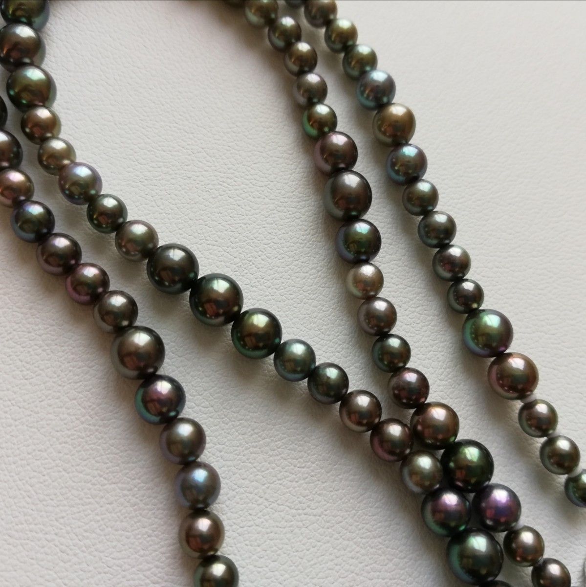 N201 アコヤ真珠 コバルト染めピーコック系マルチカラーネックレス 4.0～6.0㎜  パールネックレス 本真珠 あこや 