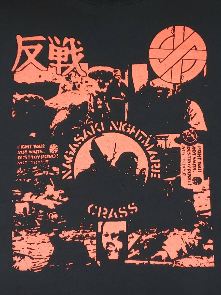 r11/CRASS Ｔシャツ/黒×赤インクMサイズ// discharge disorder g.b.h chaos u.k. exploited crass amebix doom disclose_画像2