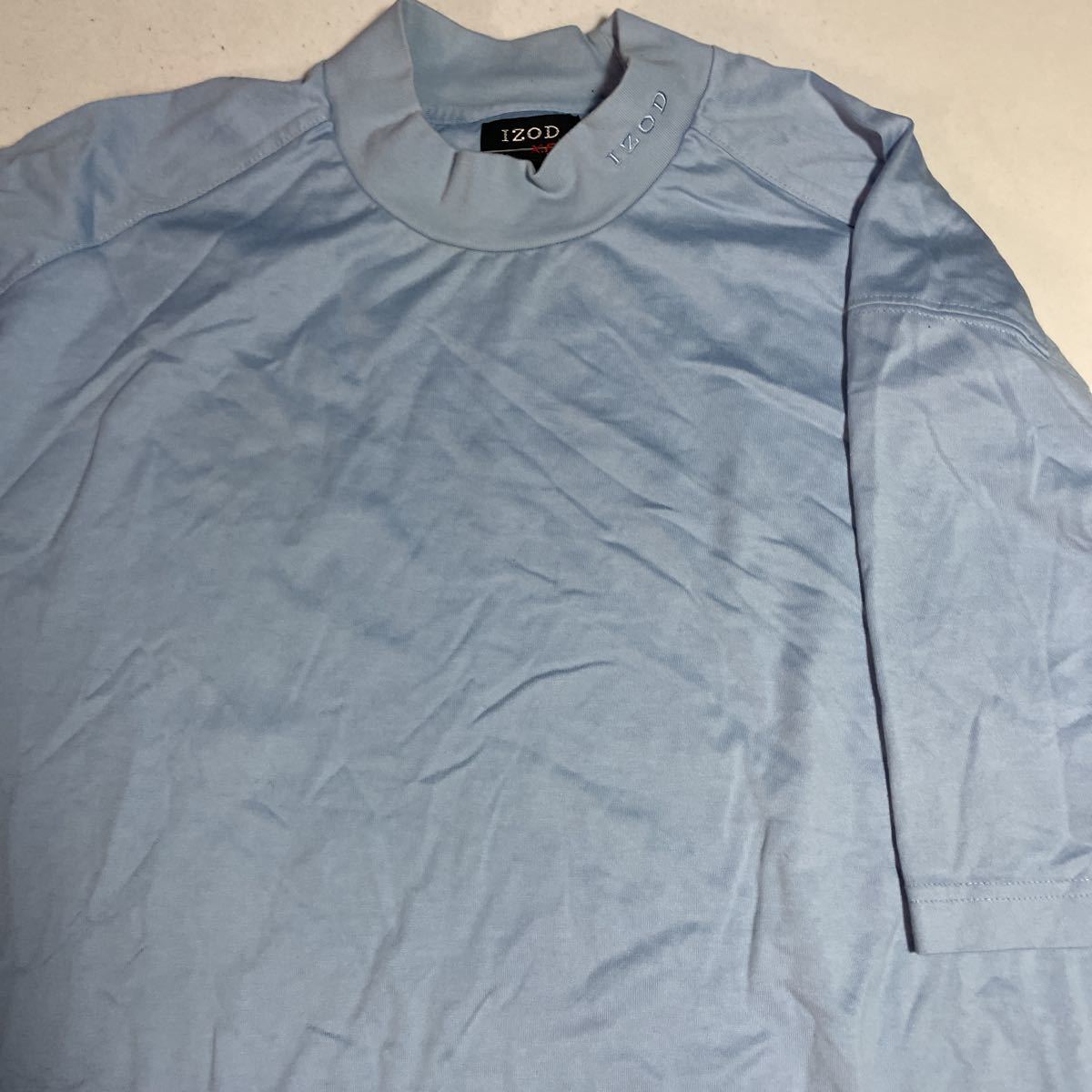 IZOD 水 ブルー 刺繍ロゴ ゴルフ トレーニング用 ハイネック インナーシャツ XLサイズの画像2