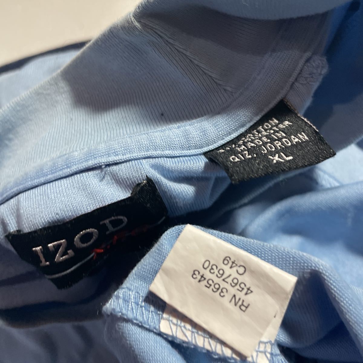 IZOD 水 ブルー 刺繍ロゴ ゴルフ トレーニング用 ハイネック インナーシャツ XLサイズの画像10