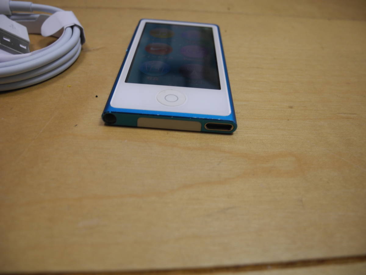 ■Apple iPod nano　ブルー　 第7世代 　iPodnano７ 16GB MKN02J タッチパネル Bluetooth ブルートゥース FMラジオ内蔵 バッテリー良好_画像2