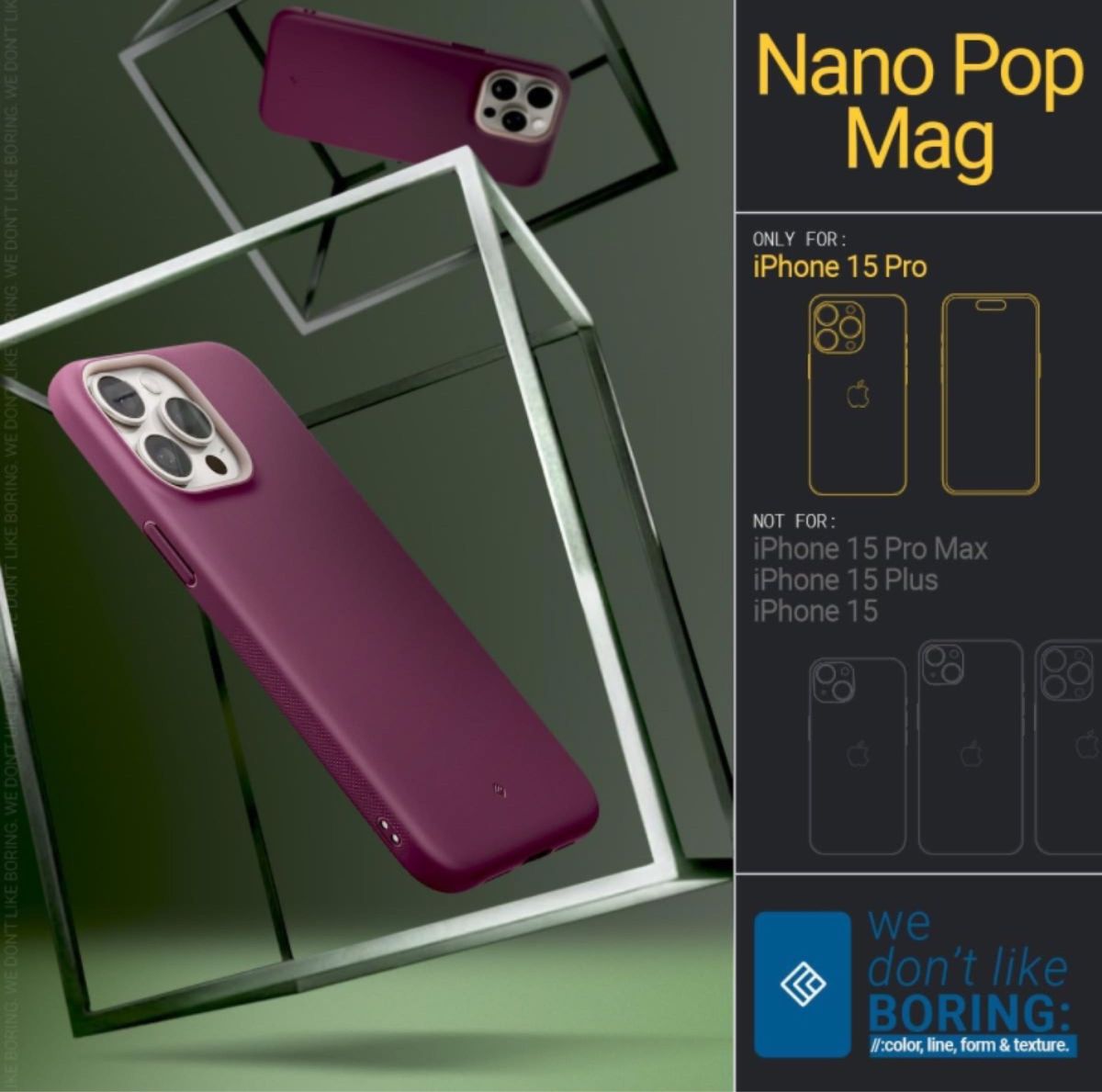 Phone15Pro 用 ケース MagSafe対応 米軍MIL規格 耐衝撃 グリップ （バーガンディ・ビーン）6.1インチ