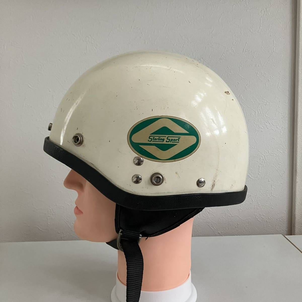 sterling sport★ビンテージ ヘルメット Sサイズ 1960年代 当時物 白 レア アメリカ buco BELL ハーフヘルメット半帽 札幌 MOTORS INC_画像4