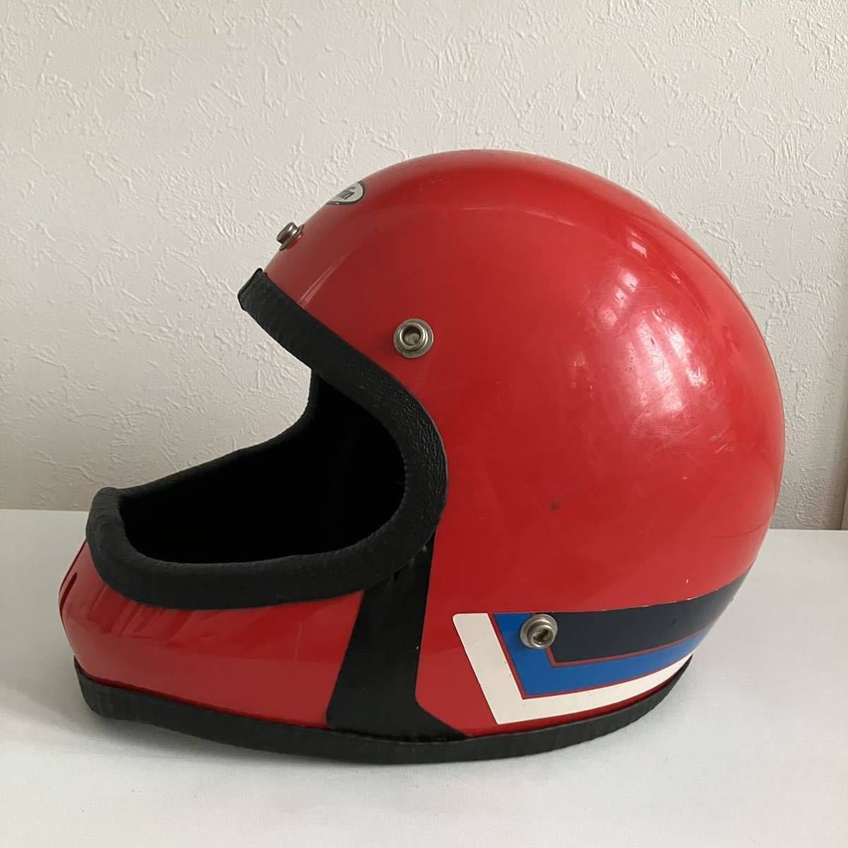  vintage helmet *griffin XS size 70 period rare full-face Moto cross bike red color Moto hell old car child griffin MOTORS INC