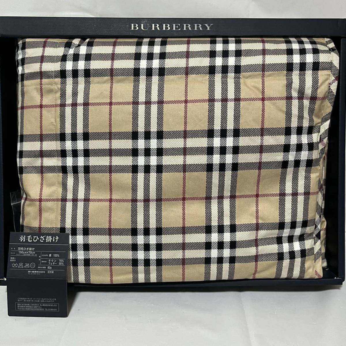 美品未使用BURBERRY バーバリー羽毛ひざ掛け肩当てキルティングノバ