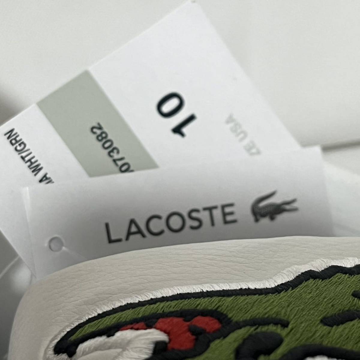 超美品タグ付き　ラコステ LACOSTE CROCO SLIDE ホワイト US 10 28.0cm相当_画像5