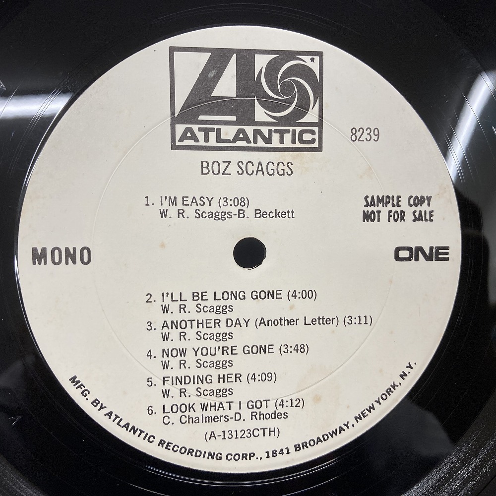 BOZ SCAGGS / BOZ SCAGGS (US-ORIGINAL/PROMO ONLY MONO-MIX,WHITEラベル,DJ-STICKER)_画像6