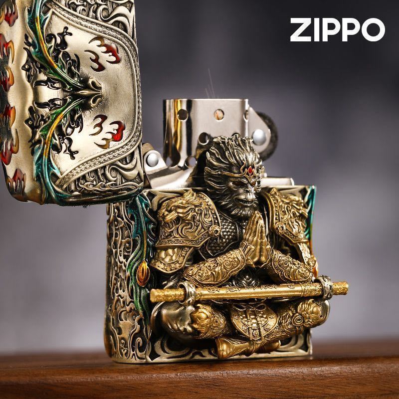 1円 定価11.5万円 Zippo 孫悟空 真鍮製 斉天大聖 ライター ジッポー オイルライター 新品_画像4