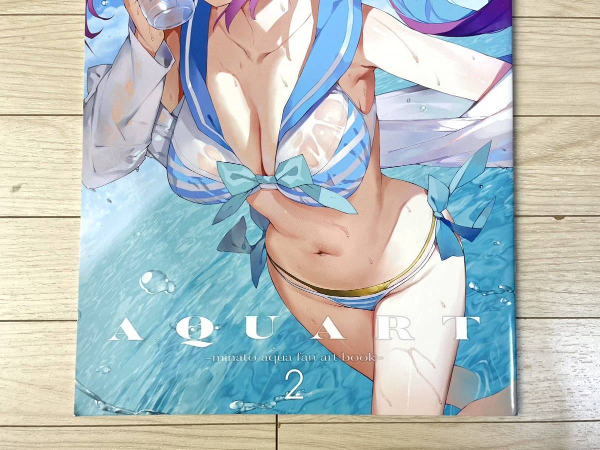 美品 AQUART 2 まかろん大帝 湊あくあ 同人誌 ホロライブ Vtuber フルカラー イラスト集 バーチャルユーチューバー 11_画像3