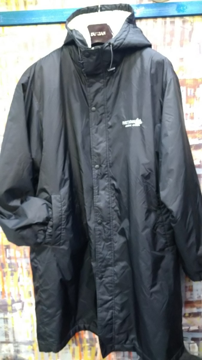  including carriage *FIRST DOWN/ hood Grand coat reverse side boa black 640139/LL size / front . full zipper &5 hook ./ side poke/ sleeve rib / outdoor & sport 