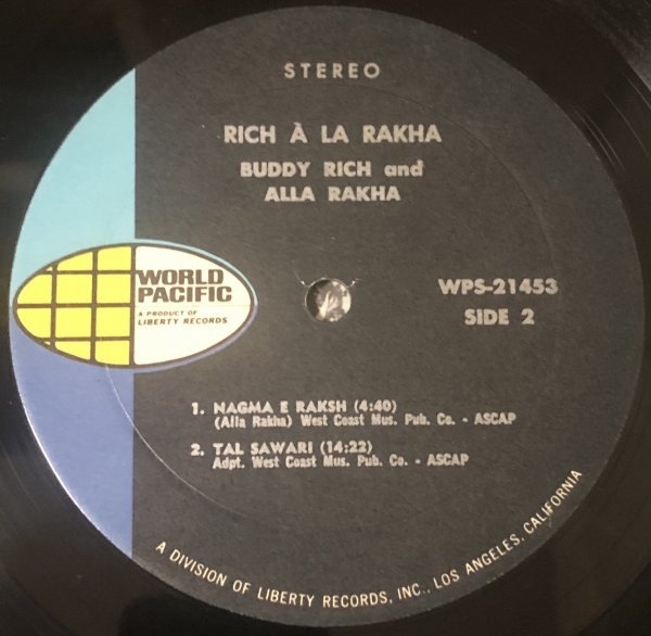 Buddy Rich And Alla Rakha - Rich A La Rakha US Original盤_画像5