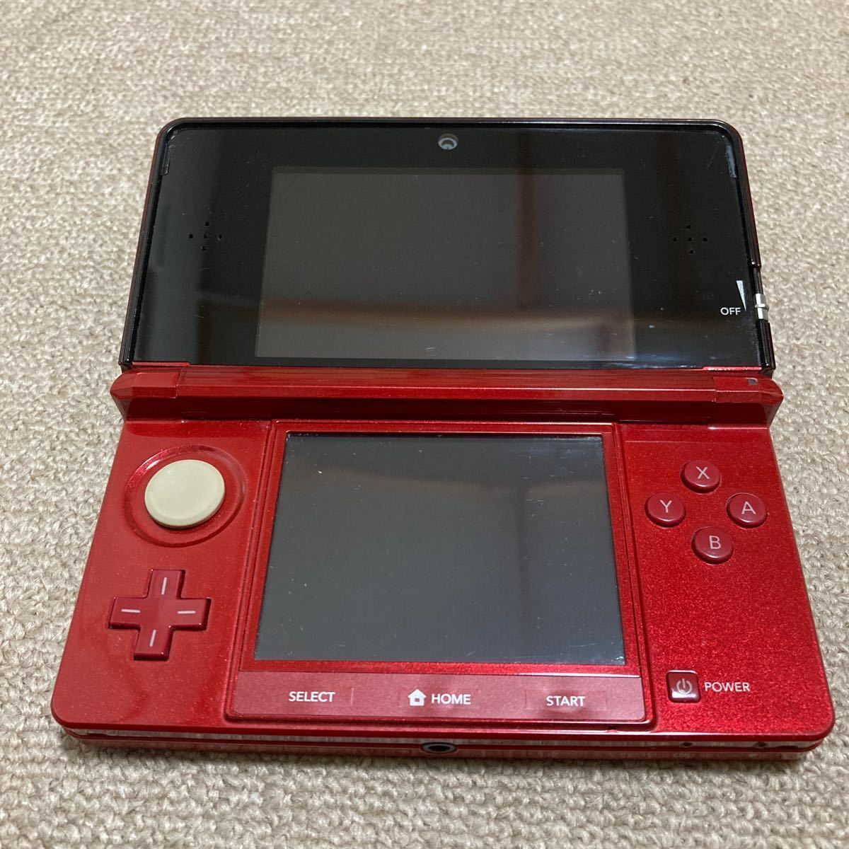 任天堂 Nintendo ニンテンドー3DS 本体 レッド pokemonbank ポケモンバンク、ポケムーバー更新、動作確認済 ソフト動作確認済_画像3