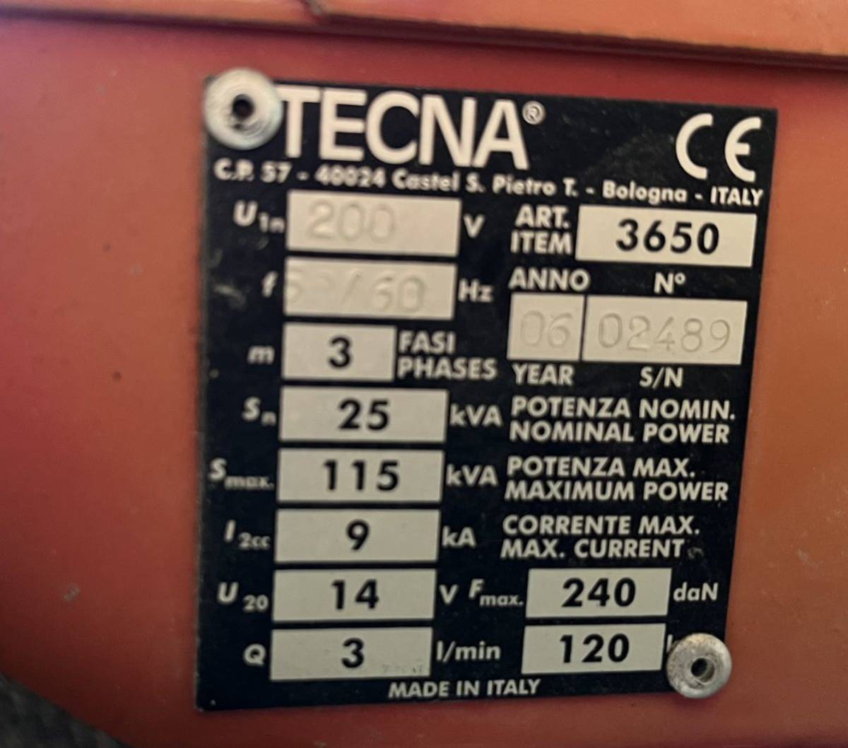 ★　TECNA ATR　３６５０　スポット溶接機 自動車整備 板金 通電のみ　新潟市発　★_画像5