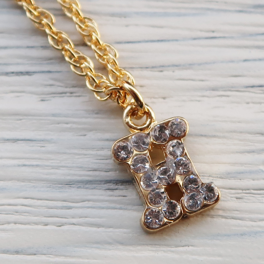 The Delight INITIAL PAVE PENDANT イニシャル　パヴェ　ペンダント　ネックレス　スワロフスキー　ゴールド A C E H I K N R Y_画像6