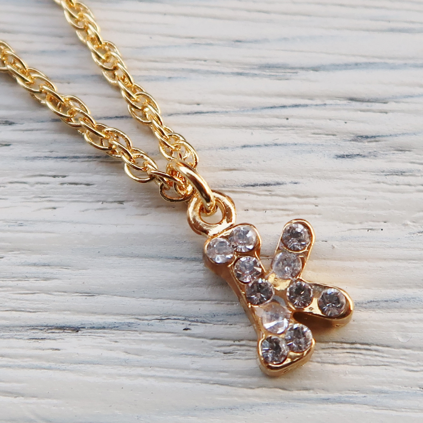 The Delight INITIAL PAVE PENDANT イニシャル　パヴェ　ペンダント　ネックレス　スワロフスキー　ゴールド A C E H I K N R Y_画像8