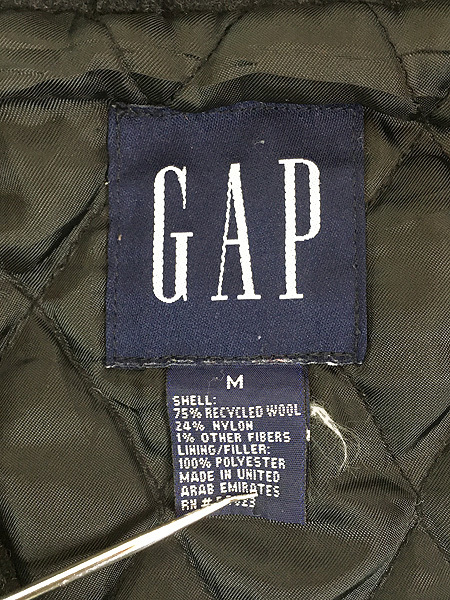 古着 90s GAP パデッド フランネル ウール スポーツ ジャケット M_画像6