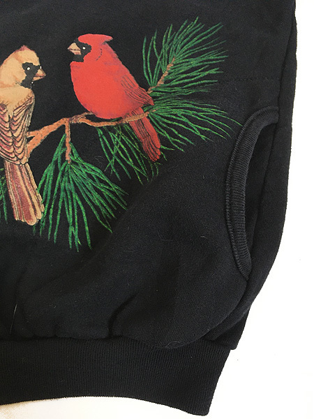  женский б/у одежда 90s USA производства Auisans птица bird животное сосна .... принт тренировочный кардиган L б/у одежда 