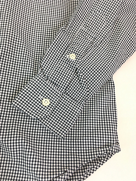 古着 90s Ralph Lauren 「CLASSIC FIT」 黒×白 ギンガム チェック BD シャツ M 古着の画像4