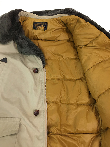 古着 70s Eddie Bauer 防寒 変型 襟ボア & フード 2way グース ダウン コート パーカー L位_画像6