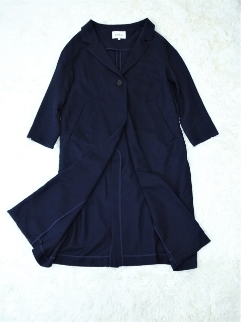  прекрасный товар [ENFOLDlemf.rudo] springs длинное пальто длинное пальто Пальто Честерфилд темно-синий 36 S
