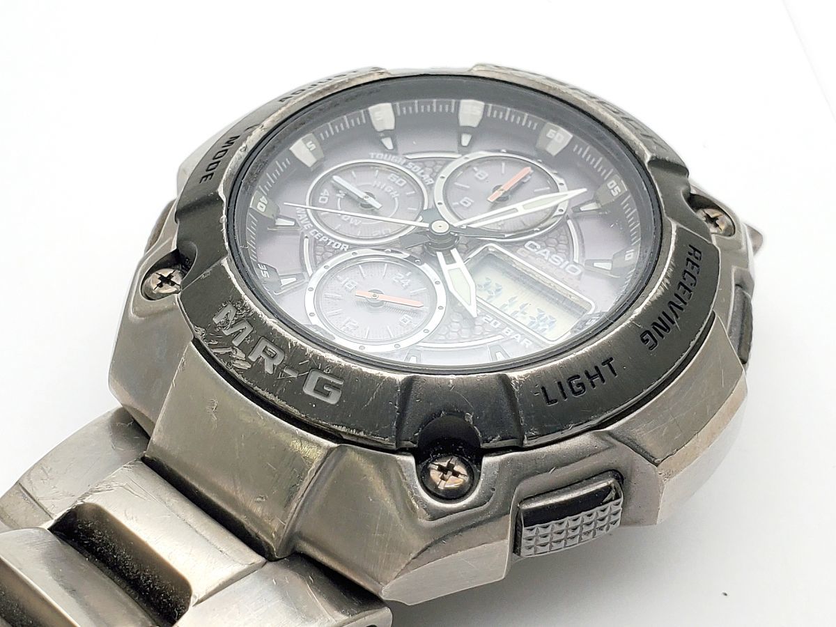 1000円スタート 腕時計 CASIO カシオ G-SHOCK MR-G 4302 MRG-7000DJ 電波ソーラー タフソーラー チタン アナデジ 説明書付き KKR J215_画像8