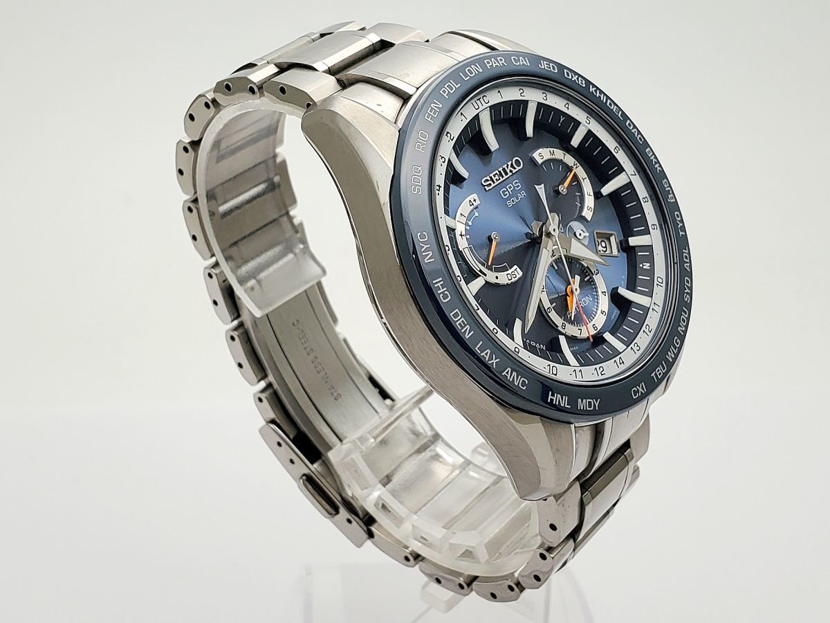 1000円スタート 腕時計 SEIKO セイコー ASTRON アストロン 8X53-0AD0 GPSソーラー ネイビーブルー文字盤 メンズ TKD J211_画像3