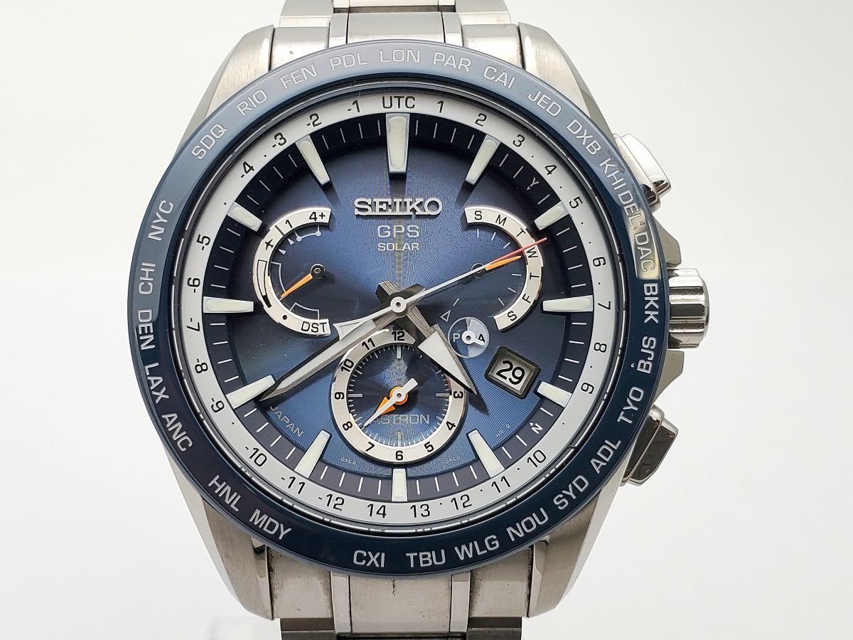 1000円スタート 腕時計 SEIKO セイコー ASTRON アストロン 8X53-0AD0 GPSソーラー ネイビーブルー文字盤 メンズ TKD J211_画像1