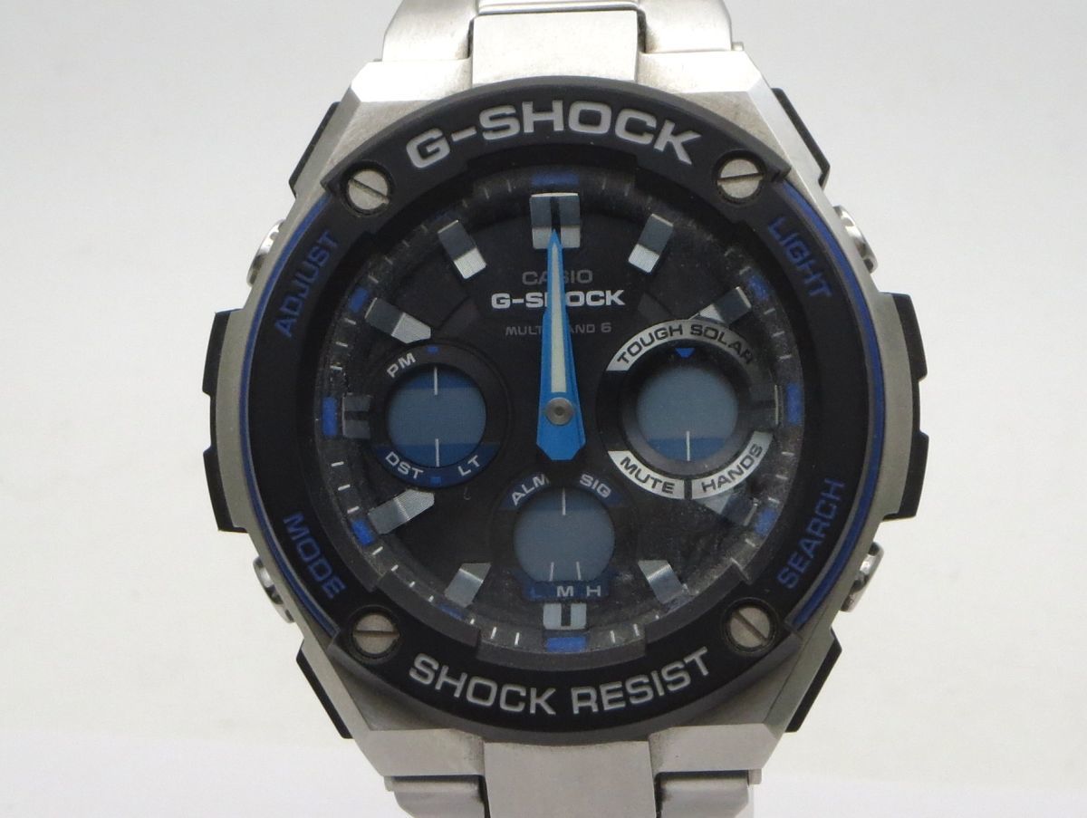 1000円スタート 腕時計 CASIO カシオ G-SHOCK ジーショック G-STEEL Gスチール 5444 GST-W100D 電波ソーラー デジタル メンズ 9 J60032_画像1