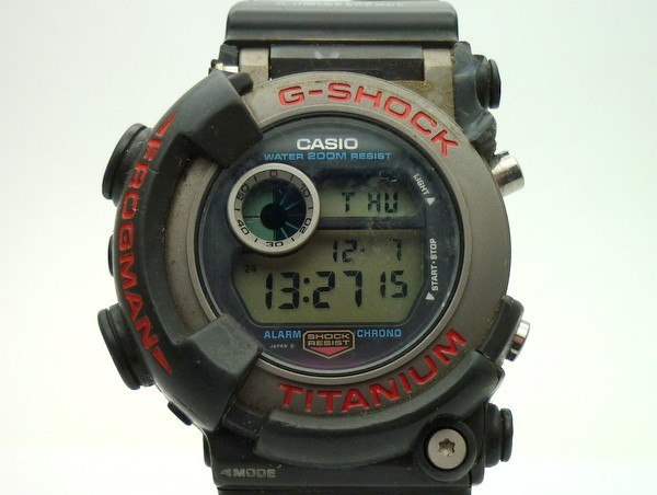 1000円スタート 腕時計 CASIO カシオ G-SHOCK 1294 DW-8200 FROGMAN フロッグマン クオーツ デジタル アラームクロノ ブラック 9 K718_画像1